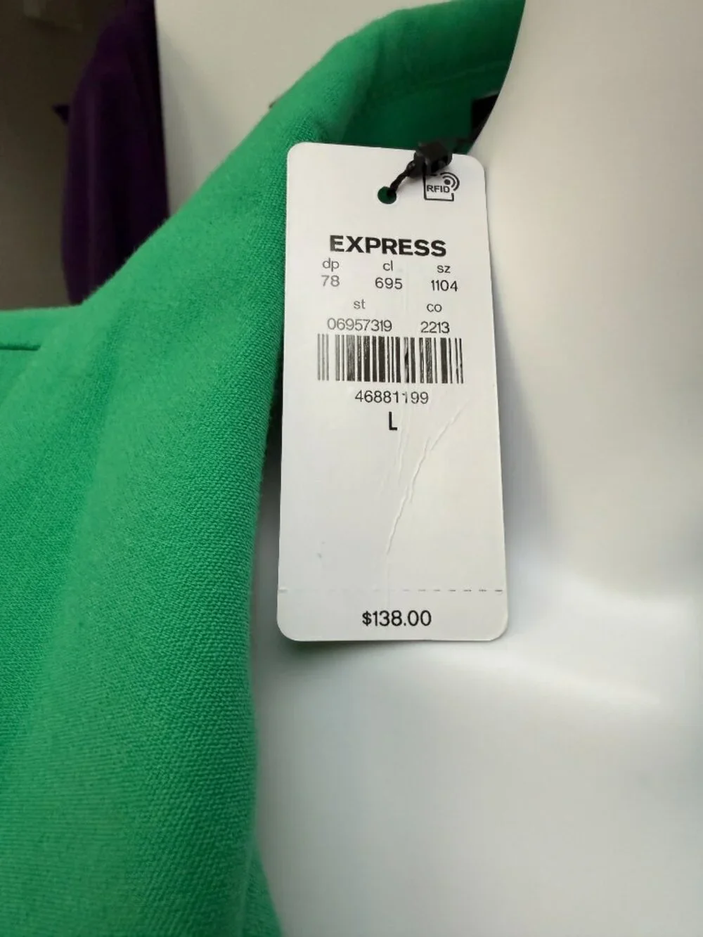 NWT Express Vibrant Green Cropped Utility Jacket - L